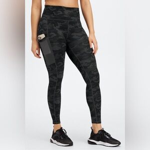 Fabletics On-The-Go PowerHold® High-Waisted Legging in Charcoal Camo size Medium